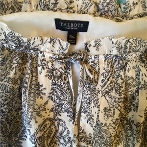 Talbots 3X Petite black and white blouse
